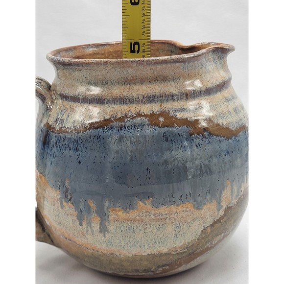 Signed Art Pottery Blue & Brown glaze - Picture 8 of 11